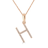 14k Rose Gold & Diamond Initial Necklace