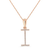 14k Rose Gold & Diamond Initial Necklace