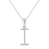 14k White Gold & Diamond Initial Necklace