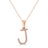 14k Rose Gold & Diamond Initial Necklace