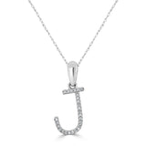 14k White Gold & Diamond Initial Necklace