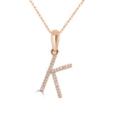 14k Rose Gold & Diamond Initial Necklace