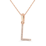 14k Rose Gold & Diamond Initial Necklace