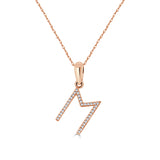 14k Rose Gold & Diamond Initial Necklace