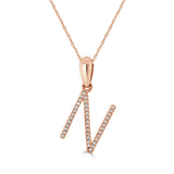 14k Rose Gold & Diamond Initial Necklace