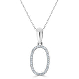 14k White Gold & Diamond Initial Necklace