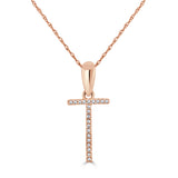 14k Rose Gold & Diamond Initial Necklace