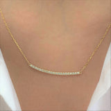 14k Gold & Diamond Bar Necklace - 0.27ct