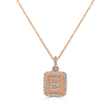 14k Gold & Diamond Small Initial Necklace - 0.12ct - 0.15ct