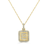 14k Gold & Diamond Small Initial Necklace - 0.12ct - 0.15ct