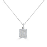 14k Gold & Diamond Small Initial Necklace - 0.12ct - 0.15ct