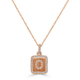 14k Gold & Diamond Small Initial Necklace - 0.12ct - 0.15ct