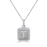 14k Gold & Diamond Small Initial Necklace - 0.12ct - 0.15ct