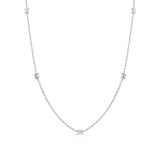 14k Gold & Emerald-Cut Diamond Station Necklace - 0.93ct