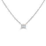 14k Gold & Emerald-Cut Diamond Necklace - 0.18ct