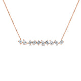 14k Gold Fancy-Shape Diamond Bar Necklace - 1.32ct