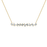 14k Gold Fancy-Shape Diamond Bar Necklace - 1.32ct