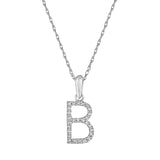 14k Gold & Diamond Initial A-Z Necklace Pendant 16-18" Inches - 0.07 ct. - 0.09 ct.