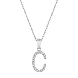 14k Gold & Diamond Initial A-Z Necklace Pendant 16-18" Inches - 0.07 ct. - 0.09 ct.