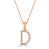 14k Gold & Diamond Initial A-Z Necklace Pendant 16-18" Inches - 0.07 ct. - 0.09 ct.