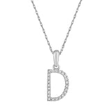 14k Gold & Diamond Initial A-Z Necklace Pendant 16-18" Inches - 0.07 ct. - 0.09 ct.