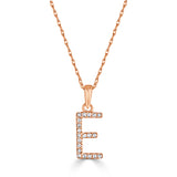 14k Gold & Diamond Initial A-Z Necklace Pendant 16-18" Inches - 0.07 ct. - 0.09 ct.