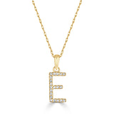 14k Gold & Diamond Initial A-Z Necklace Pendant 16-18" Inches - 0.07 ct. - 0.09 ct.