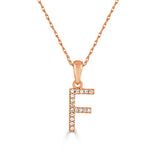 14k Gold & Diamond Initial A-Z Necklace Pendant 16-18" Inches - 0.07 ct. - 0.09 ct.