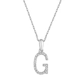 14k Gold & Diamond Initial A-Z Necklace Pendant 16-18" Inches - 0.07 ct. - 0.09 ct.