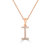 14k Gold & Diamond Initial A-Z Necklace Pendant 16-18" Inches - 0.07 ct. - 0.09 ct.