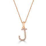 14k Gold & Diamond Initial A-Z Necklace Pendant 16-18" Inches - 0.07 ct. - 0.09 ct.