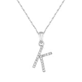 14k Gold & Diamond Initial A-Z Necklace Pendant 16-18" Inches - 0.07 ct. - 0.09 ct.