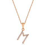 14k Gold & Diamond Initial A-Z Necklace Pendant 16-18" Inches - 0.07 ct. - 0.09 ct.