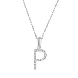 14k Gold & Diamond Initial A-Z Necklace Pendant 16-18" Inches - 0.07 ct. - 0.09 ct.