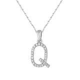 14k Gold & Diamond Initial A-Z Necklace Pendant 16-18" Inches - 0.07 ct. - 0.09 ct.