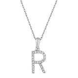 14k Gold & Diamond Initial A-Z Necklace Pendant 16-18" Inches - 0.07 ct. - 0.09 ct.