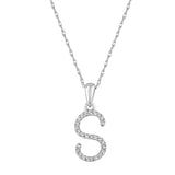 14k Gold & Diamond Initial A-Z Necklace Pendant 16-18" Inches - 0.07 ct. - 0.09 ct.