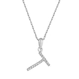 14k Gold & Diamond Initial A-Z Necklace Pendant 16-18" Inches - 0.07 ct. - 0.09 ct.