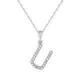 14k Gold & Diamond Initial A-Z Necklace Pendant 16-18" Inches - 0.07 ct. - 0.09 ct.