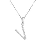 14k Gold & Diamond Initial A-Z Necklace Pendant 16-18" Inches - 0.07 ct. - 0.09 ct.