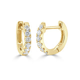 14k Gold & Diamond Huggie Earrings- 0.18ct.