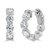 14k Gold & Diamond Hoop Earrings- 1.85 ct.