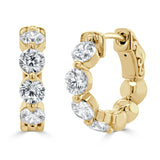 14k Gold & Diamond Hoop Earrings- 1.85 ct.