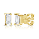 14k Gold & Diamond Baguette Studs - 0.18ct