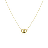 14k Gold Puff Mariner Necklace