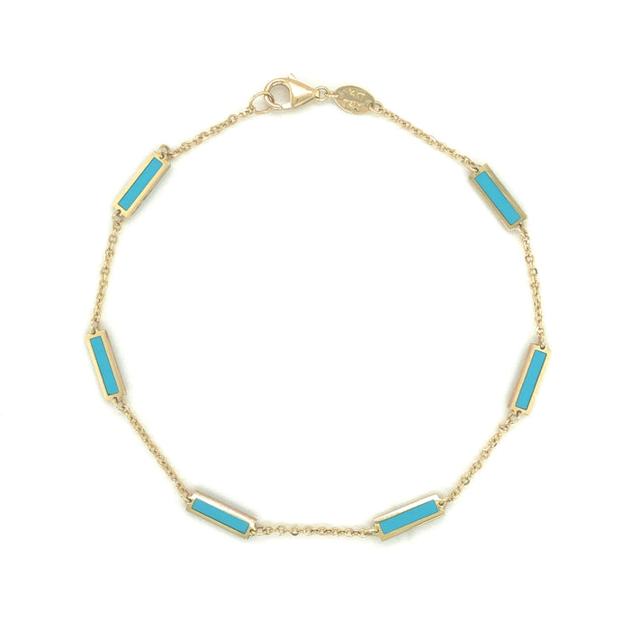 14k Gold & Turquoise Initial Necklace - Medium – Sabrina Design
