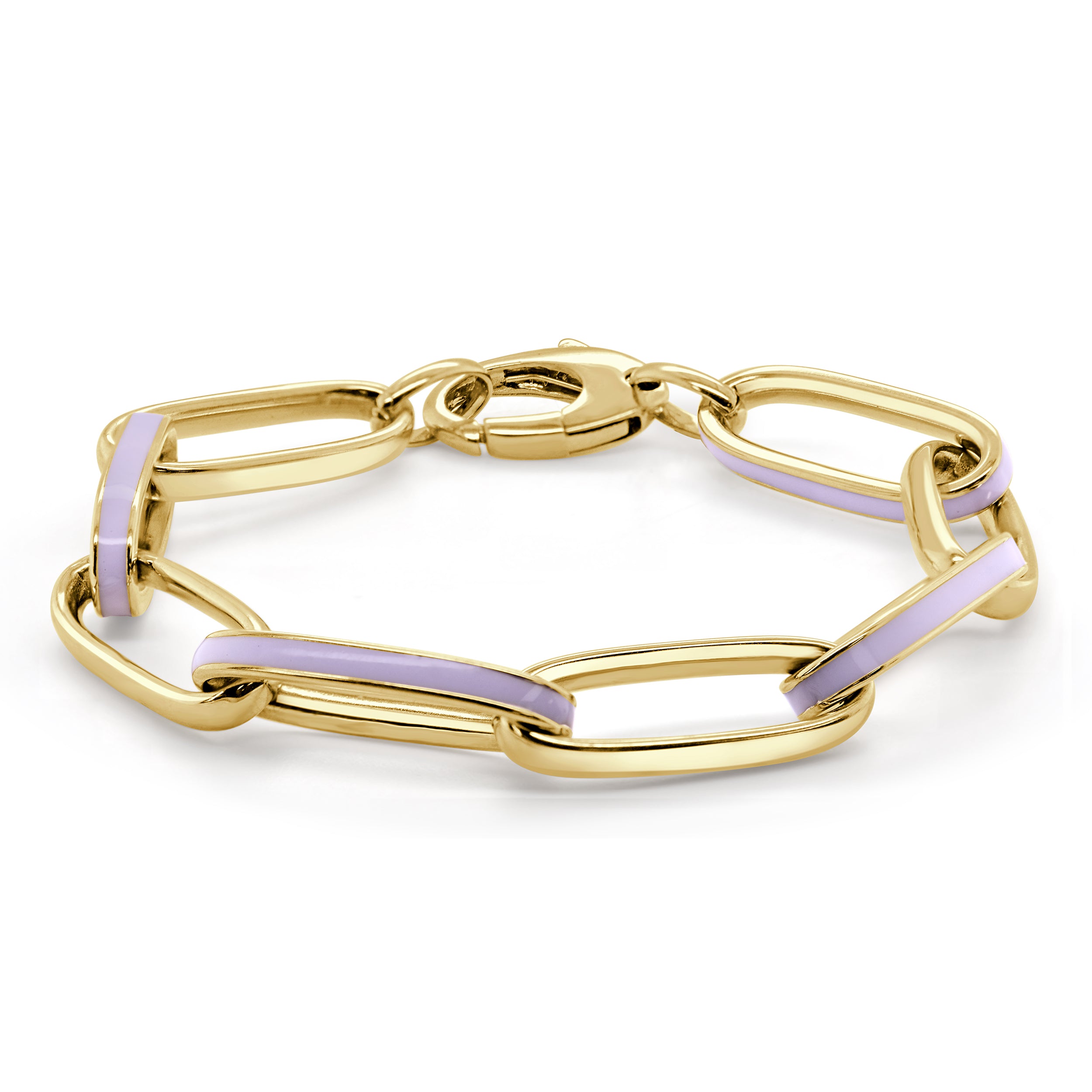 Enamel and Yellow Gold Plated Paperclip Bracelet – Meira T Boutique