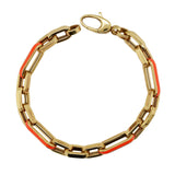 14K Gold & Color Enamel Link Bracelet