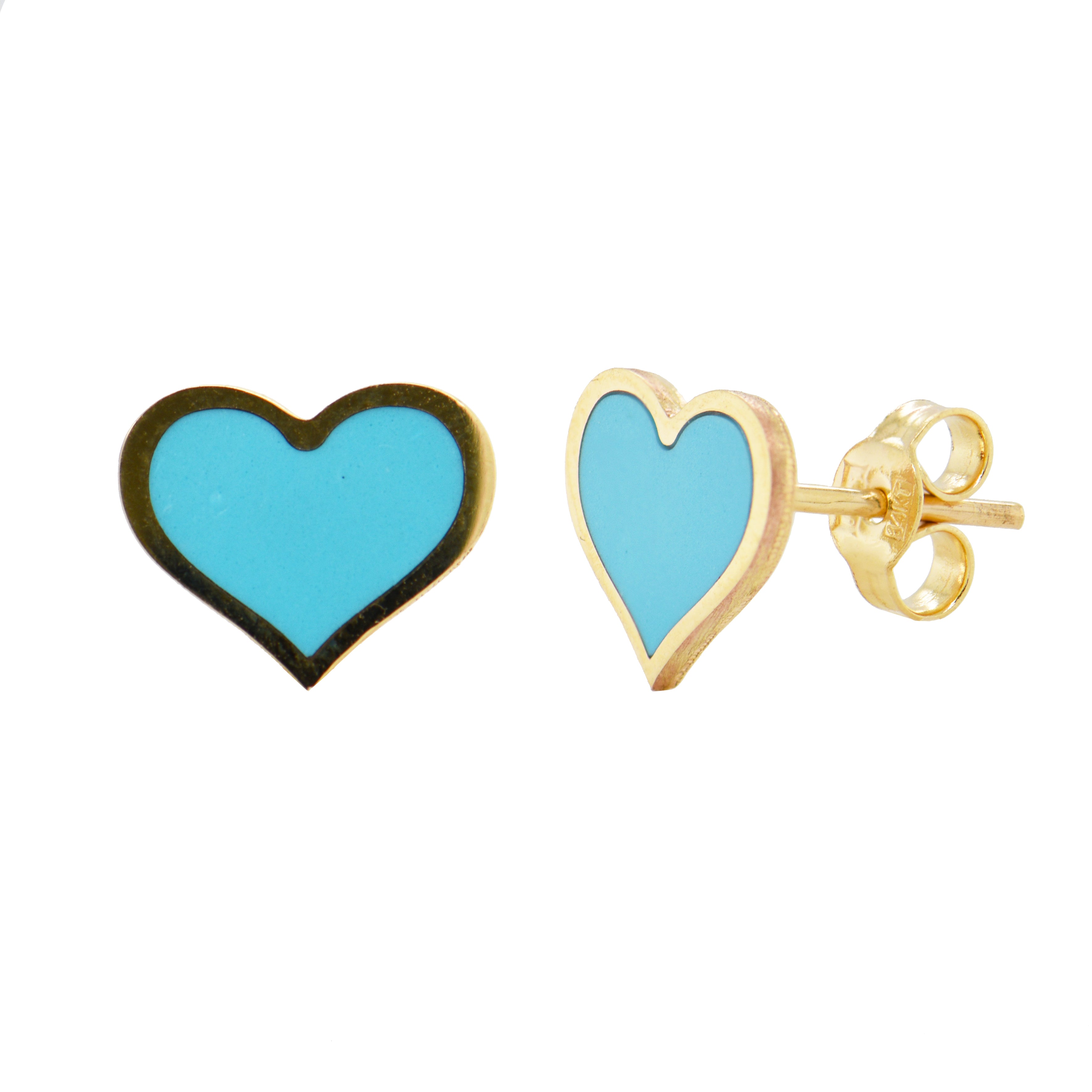 Turquoise heart stud deals earrings