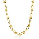 14k Gold Link & Bead Chain Necklace